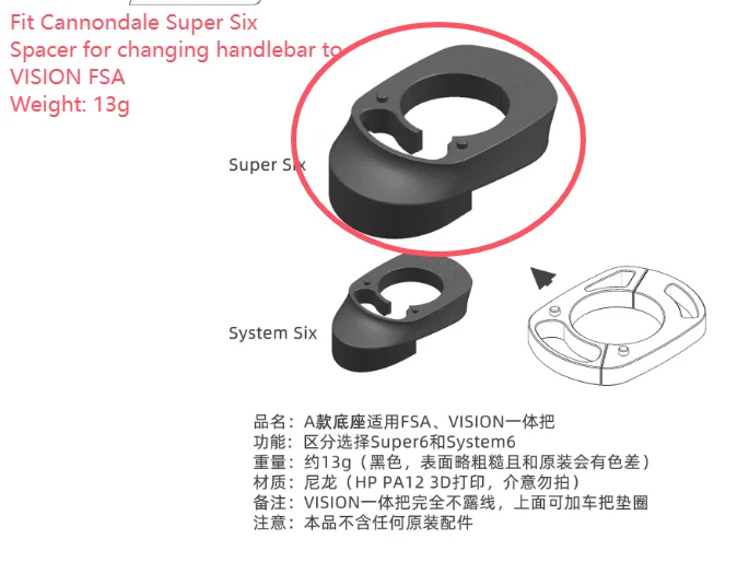Hidden Cable Routing Bike Handlebar Headset Cone Spacer for