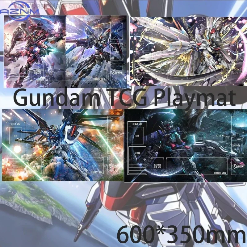 Tapete de juego de cartas DIY de Strike Freedom Gundam, impermeable, grueso, para un solo jugador, alfombrilla de escritorio de anime, regalo de juguete para niños, juego de cartas.