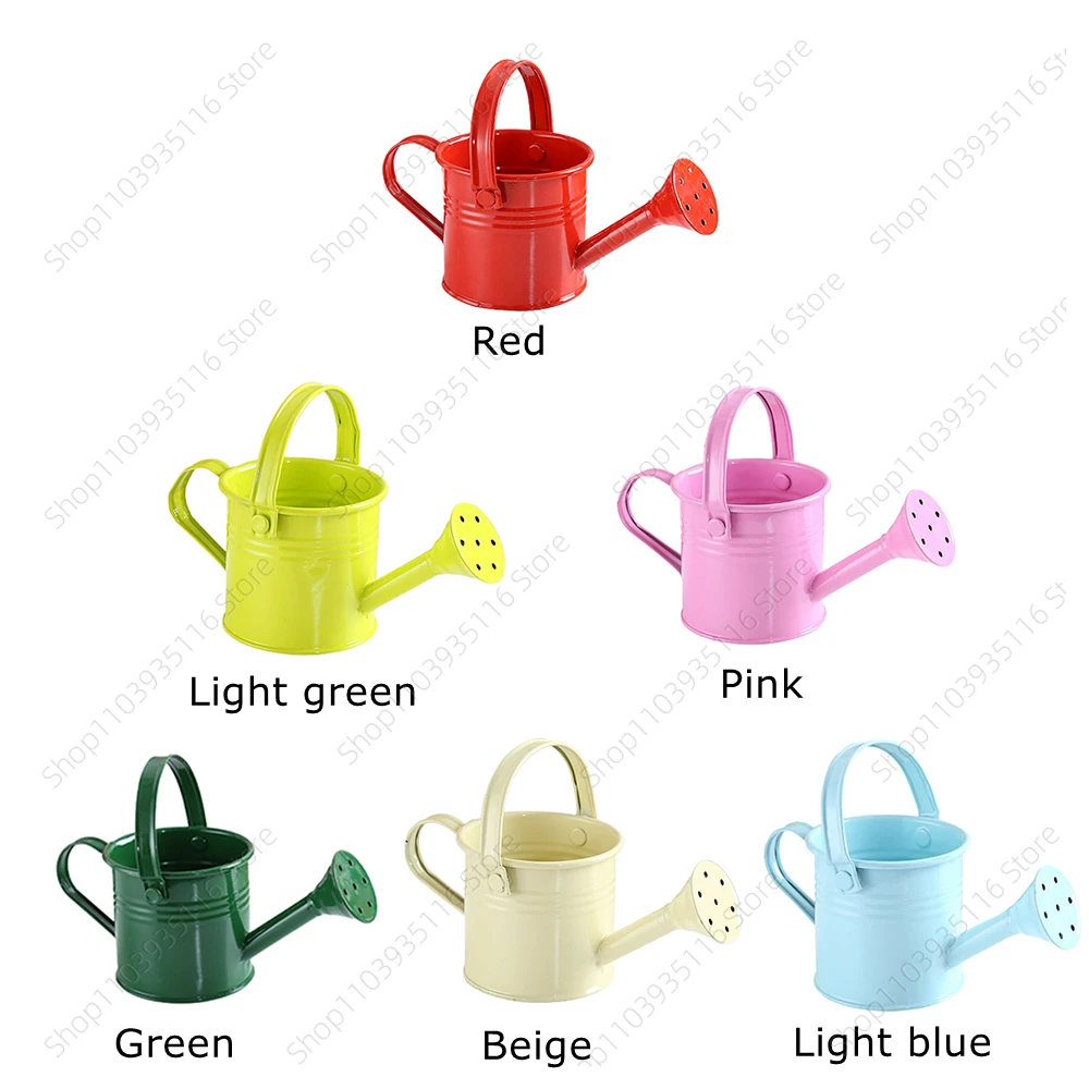 New Metal Watering Can Candy color Garden Flower Kettle Mini Small Water Spraying Pot Sprinkle  Large Capacity For Kids Adult