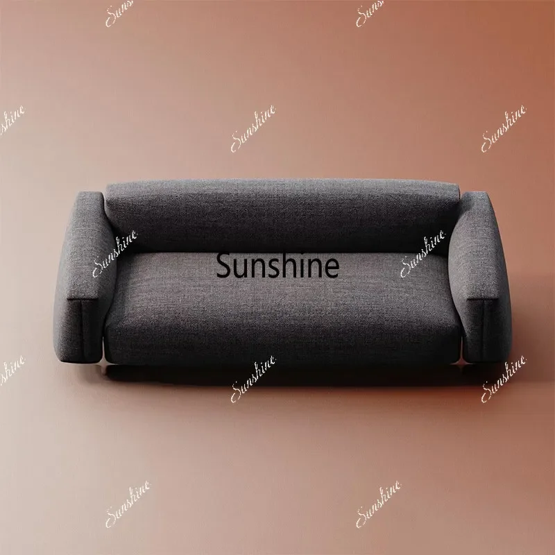 

YWabi Silent Wind Minimalist Retro Three-person Small Apartment Cotton and Linen Sofa Base Leisure Living Room