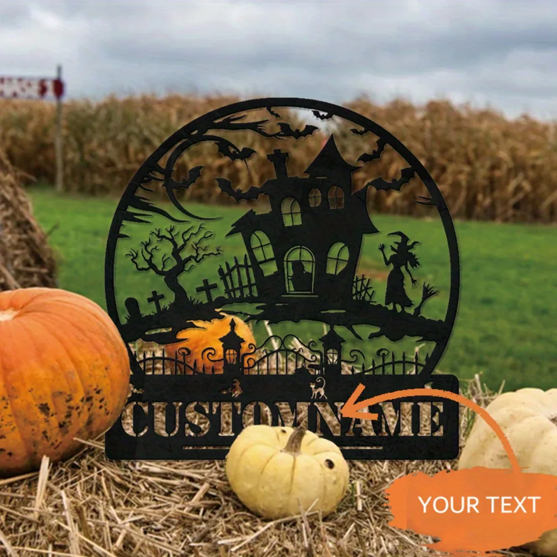 

Personalized Metal Wall Art - Handcrafted Halloween Decor, Home Garden Custom Sign, Unique Gift.