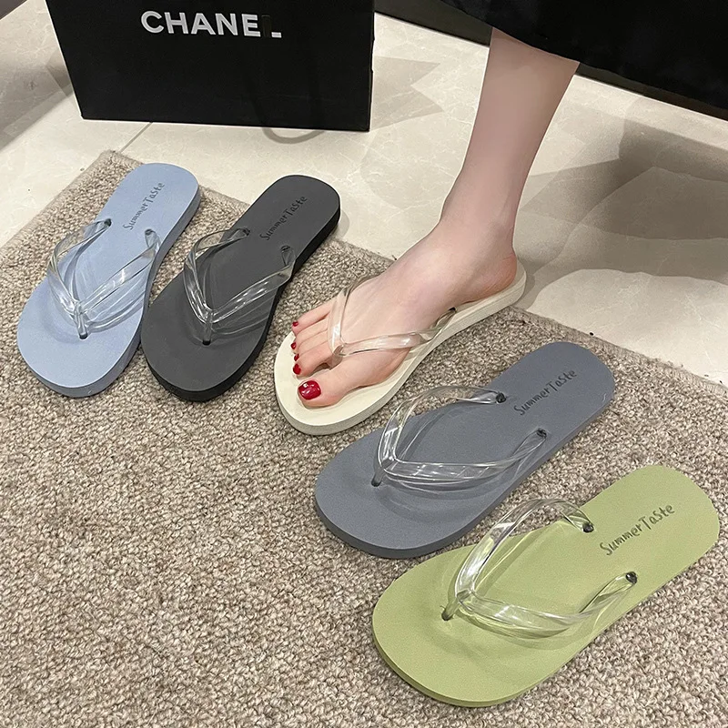 Schoenen Voor Vrouwen Zomer Mode 2024 Slippers Buiten Platte Bodem Strandschoenen Sandalen Glijbaan Indoor Antislip Sandalias De Mujer