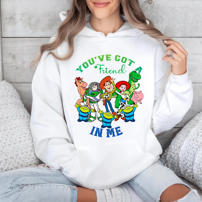 You Have Got Friend In Me Disney Toy Story Printed Women's Hoodie Casual Sweater Loose Top Personalized Clothing