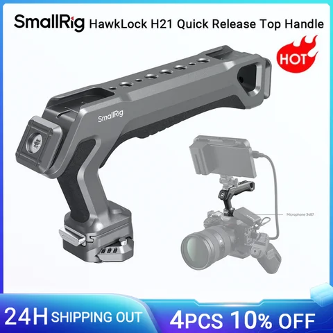 SmallRig Quick Release Top Handle Kit, Pratos para gaiolas HawkLock e outros acessórios, Sliders, H21, 4483