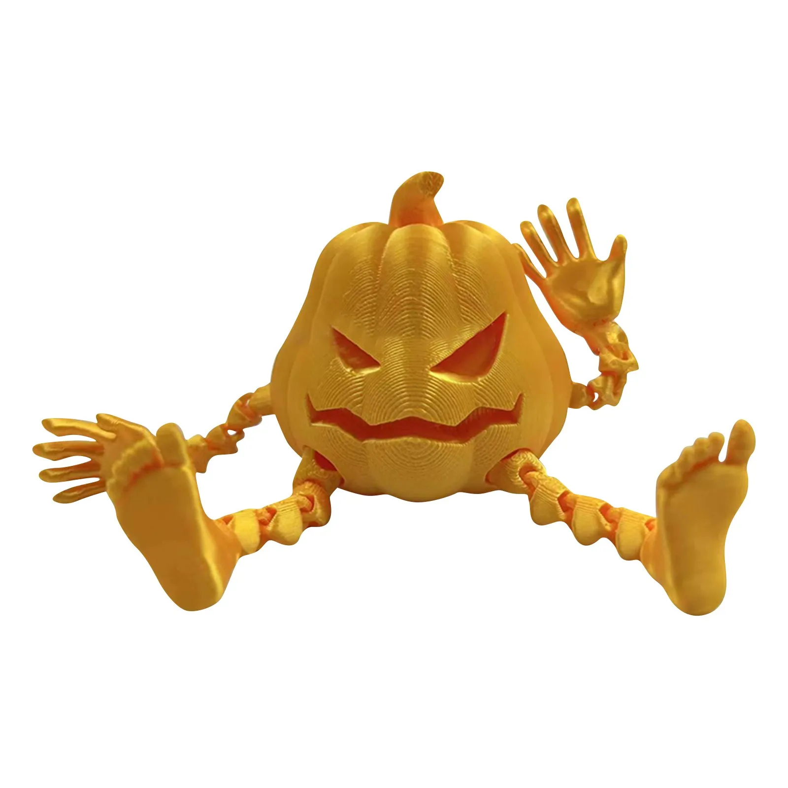 

3D Fluorescent Pumpkins 3D Printed Articulated PumpkinDesk Decor Posable Flexible Pumpkins Toys Novelty Halloween Pumpkins Fidge