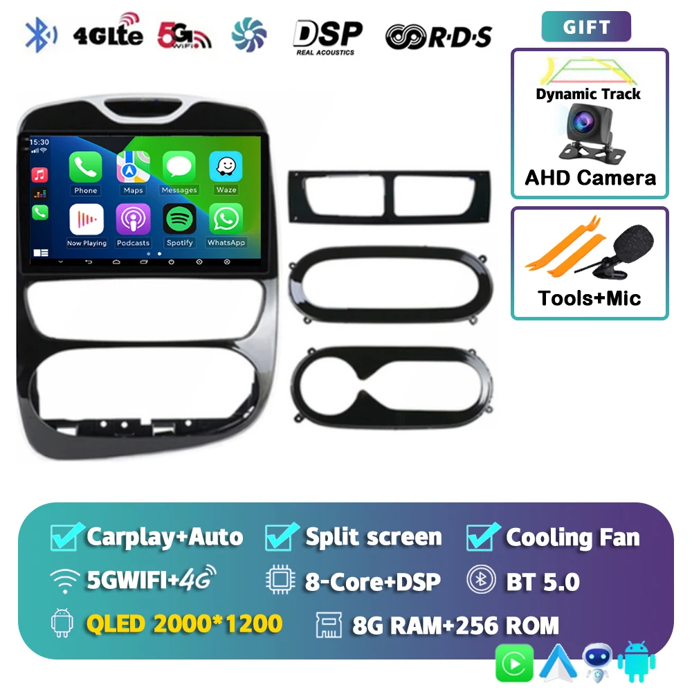 Android 15 Voor Renault Clio 4 BH98 KH98 2016-2019 2K QLED Android Autoradio Multimedia Video Player GPS AI Voice CarPlay Stereo