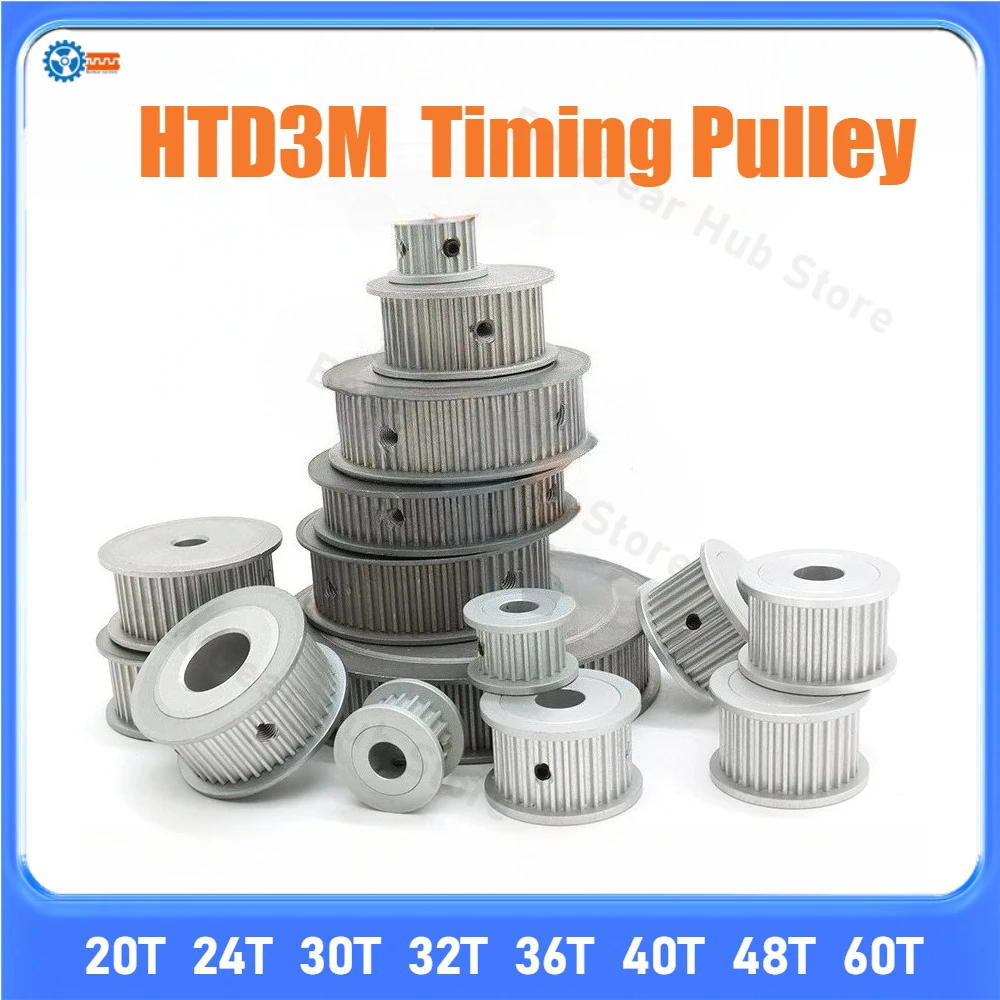 

HTD 3M Synchronous Pulley 20T 30T 40T 48T 60T Timing Gear Wheel For Belt Width 10/15mm 3M Pulley