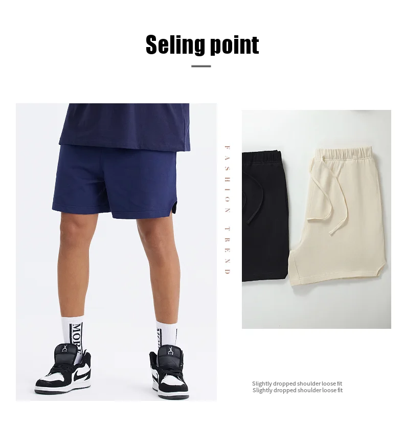 Celana pendek kasual pria katun Premium 275gsm-ringan & trendi musim panas Streetwear, celana pendek gaya Hip-Hop, celana pendek Streetwear trendi