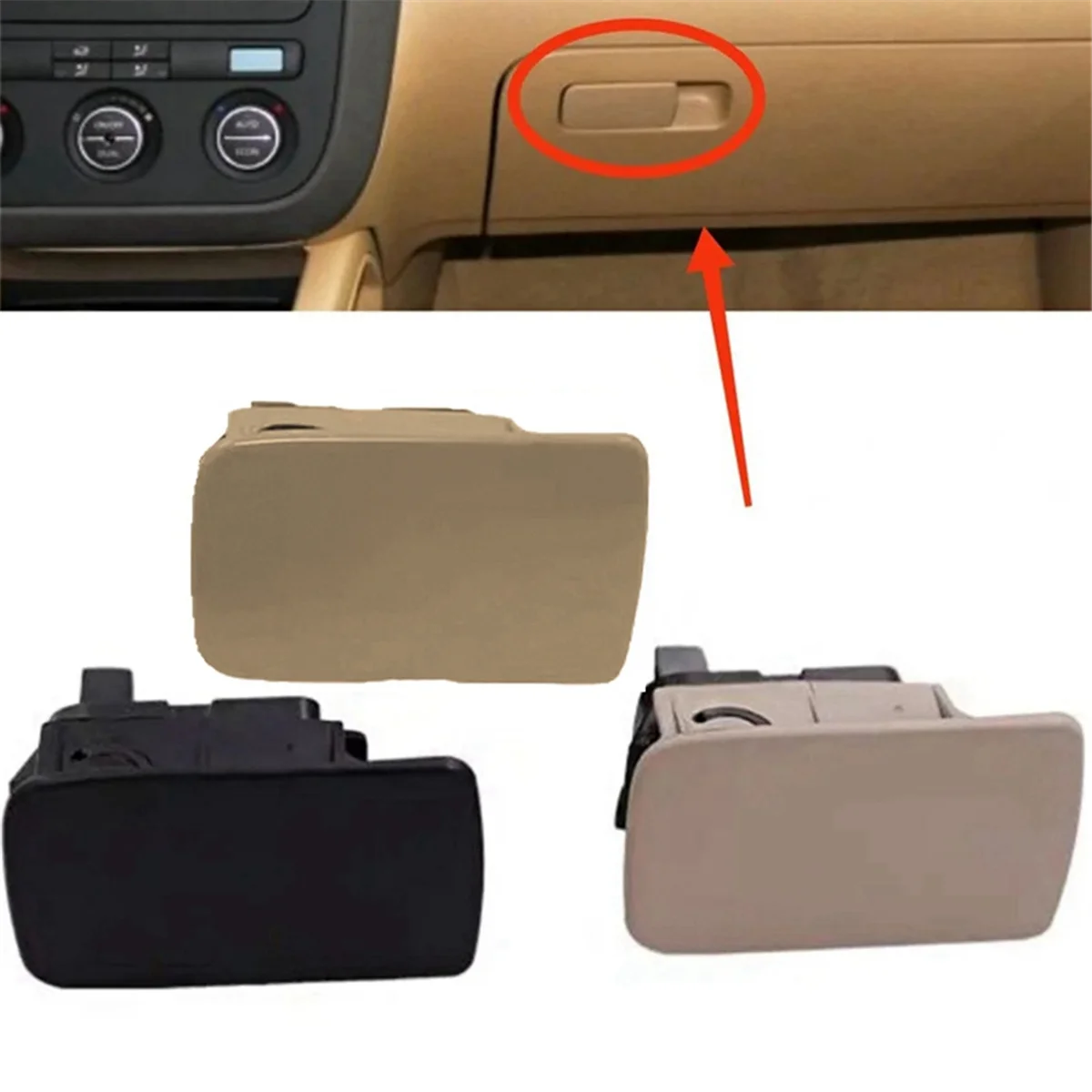 Glove Box Right Lid Latch Storage Handle Trim Cover Switch for Golf 5 6 MK5 / Old Sagitar 1K1857077B Accessories B