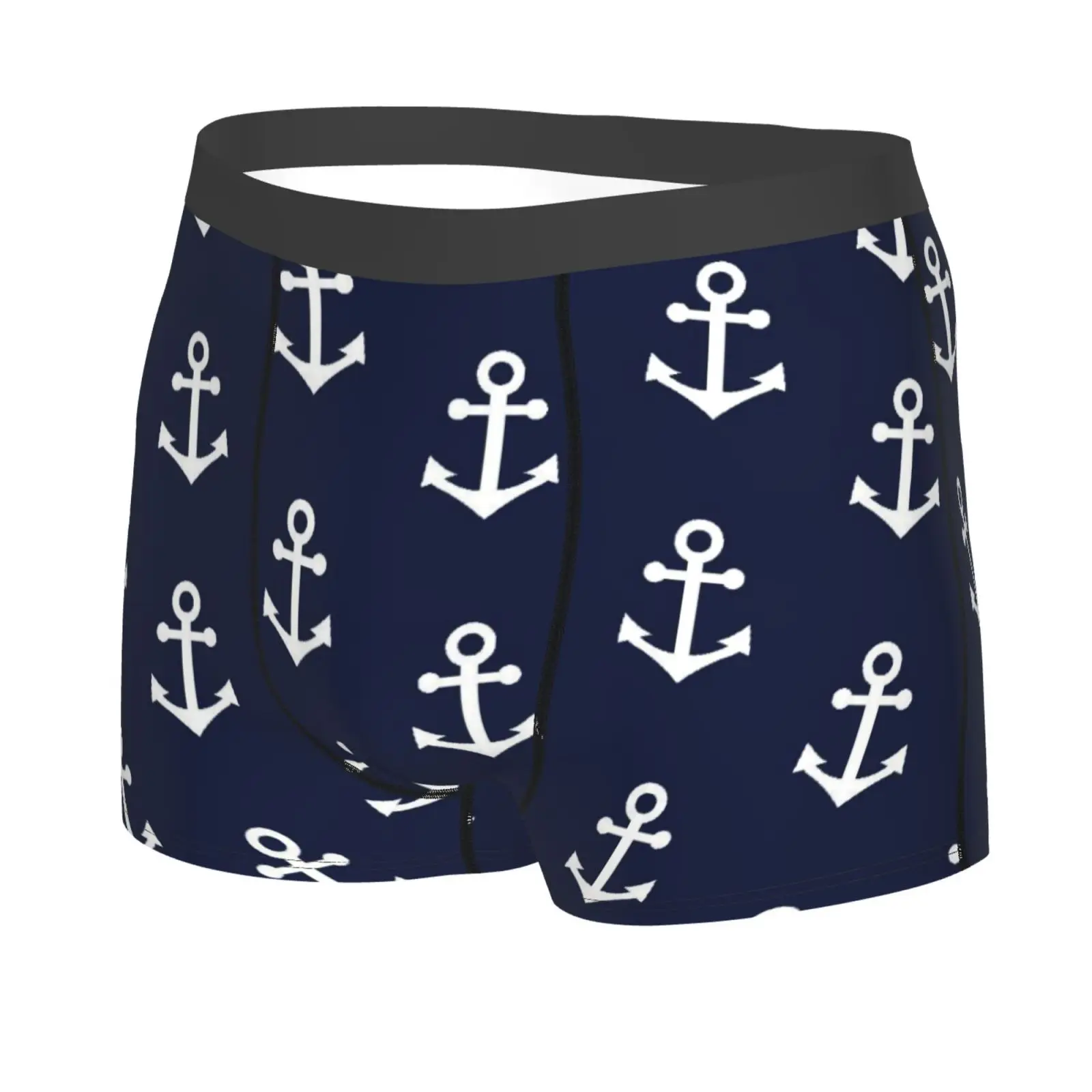 Navigation Ship Anchor Men Printed Boxer Briefs Underwear Highly Breathable Boxer Shorts Panties Breathable Underpants for Homme