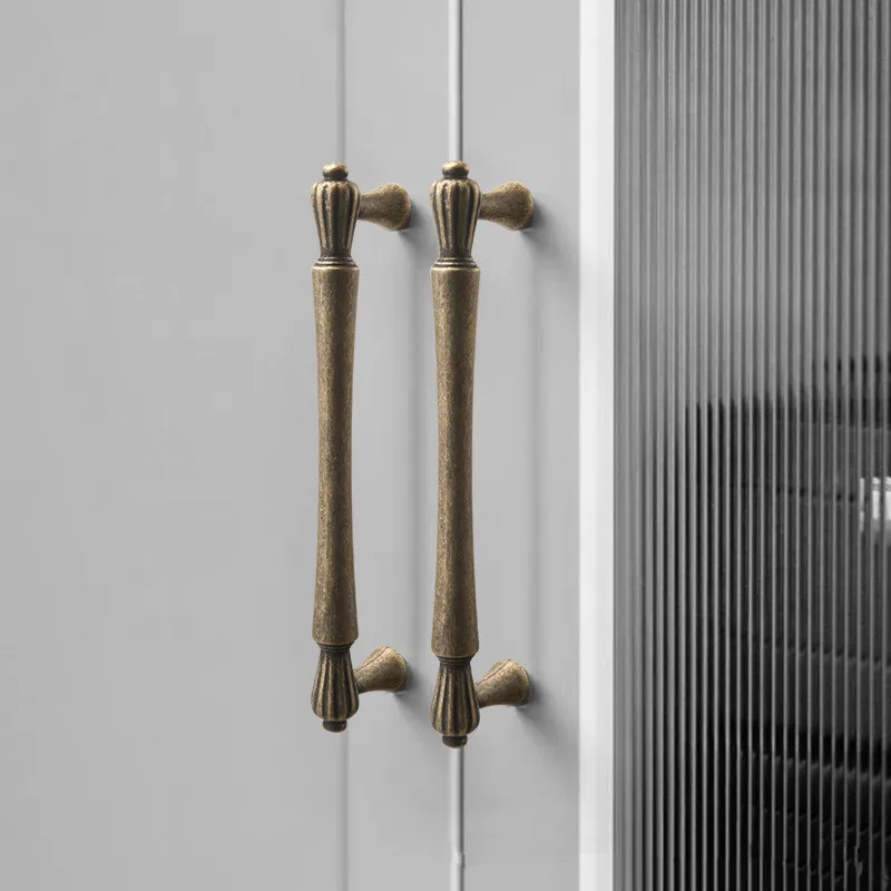 Antique Bronze European Retro Zinc Alloy Cabinet Pulls Vintage Door Handles for Wardrobe Drawer Kitchen Furniture Hardware