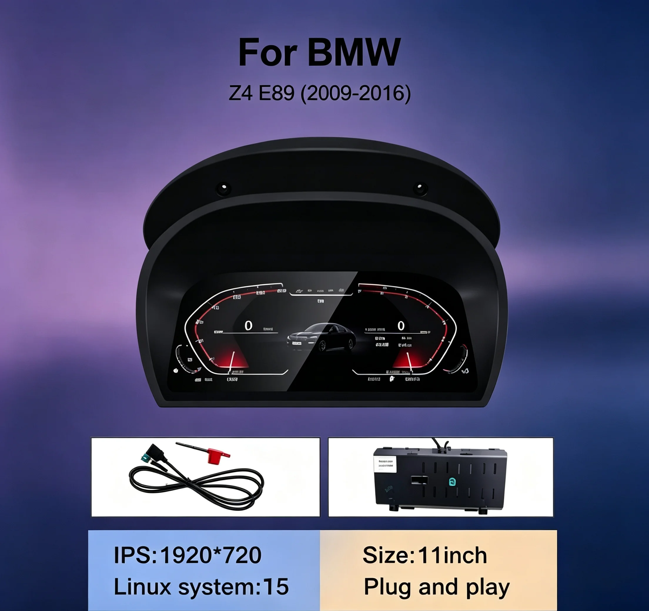 11 Inch LCD Instrument Cluster For BMW Z4 E89 2009-2016 CARPLAY Digital Cluster Virtual Cockpit Dashboard Head Unit Android Auto
