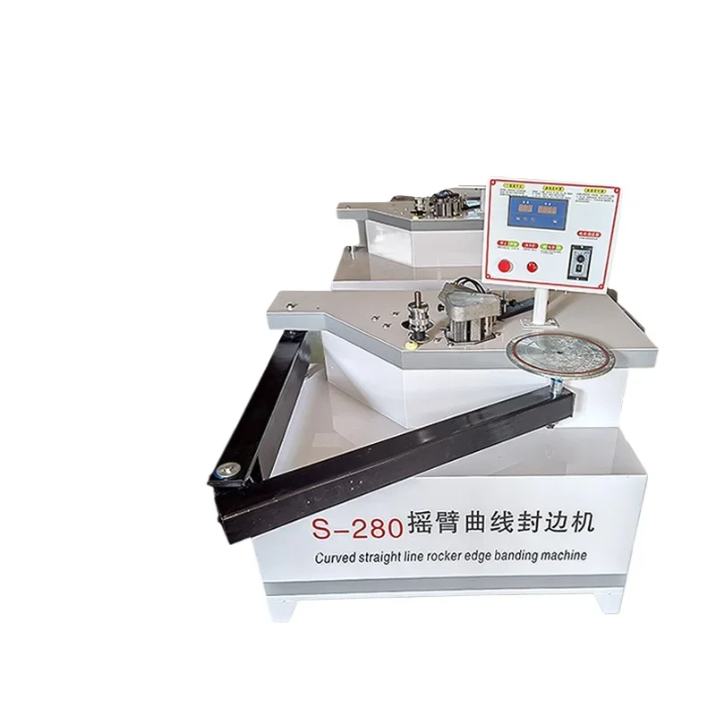 Woodworking heavy-duty rocker arm edge banding machine, automatic plate curve stacking arm edge banding machine