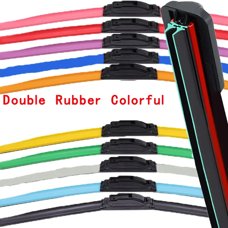 Colorful For MITSUBISHI I 0.7 MiEV Hatchback Models 2006 2007 2008 2015 2016 2017 2019 Double Rubber Car Windshield Wiper Blade