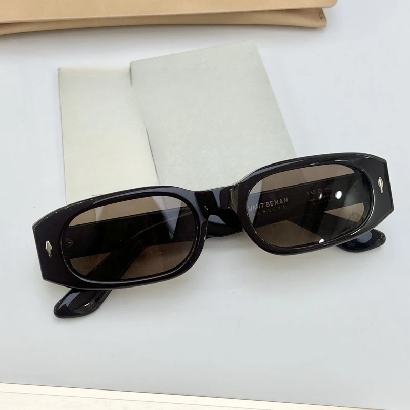 HULYA Sunglasses Women Ladies Men Small Lense Thick Acetate Vintage Retro Luxury Outdoor Fashion Eyewear Shades For Sun Travel image 2