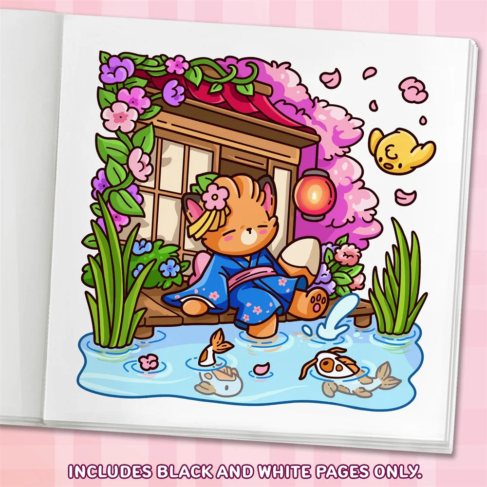 Cozy Japan: Cute Coloring Book for Adults and Teens with Charming Characters and Delightful Japanese Scenes for Relaxation image 3