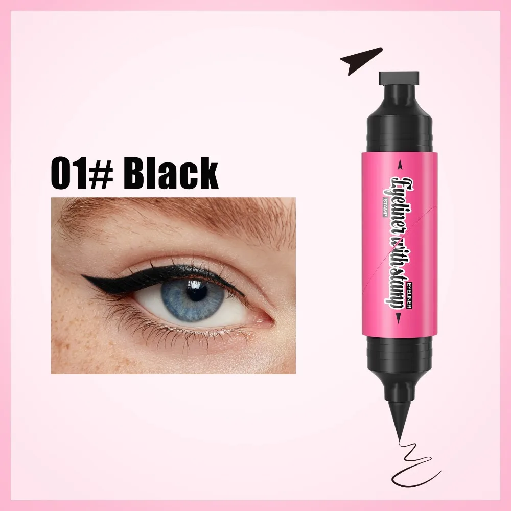 New Waterproof Eyeliner Stamp Quick Dry Long Lasting Eye Liner Stamp Portable Foldable Eyeliner Stamp Pen