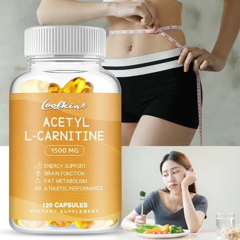 Acetyl-L-Carnitine Capsules Supports Memory Focus Increase Body Performance Metabolic Energy Fitness Exercise Dietary Supplement