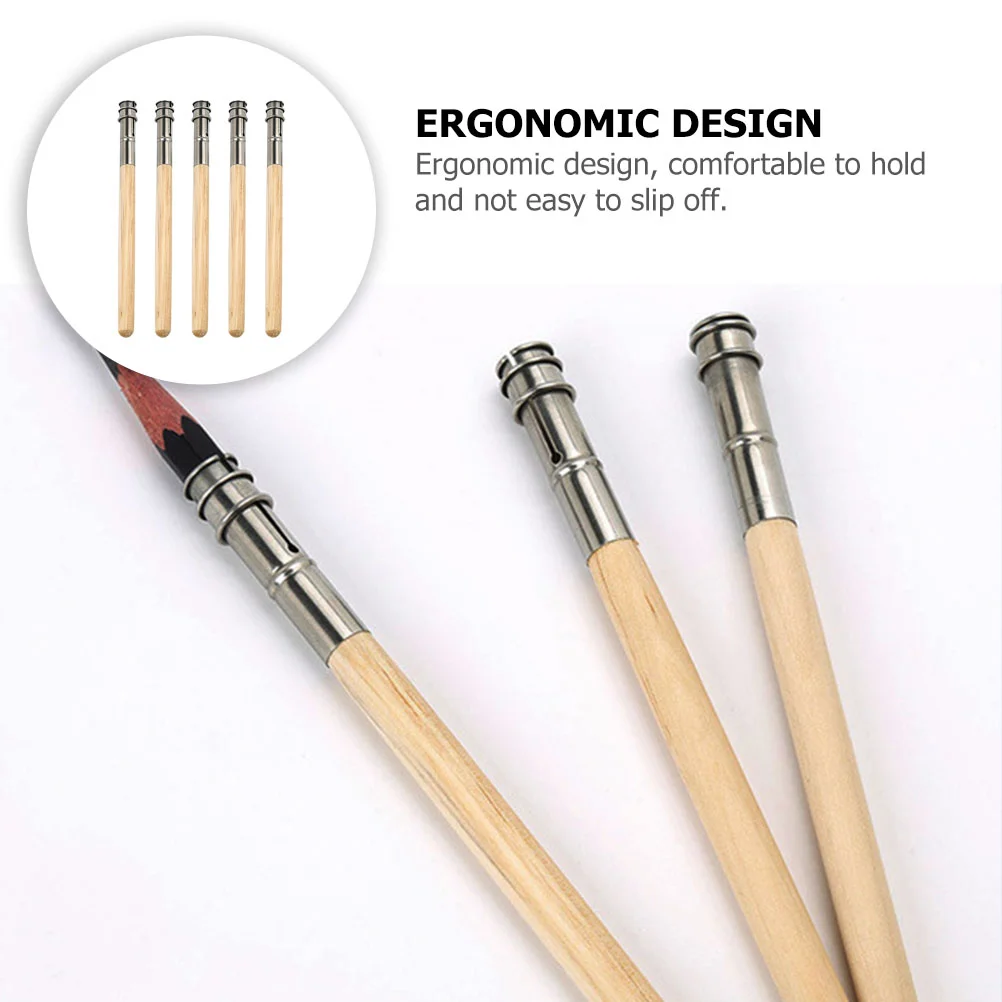 5 Pcs Pencil Extenders Practical Pencil Holders Sketch Pencil Extension Rods Sketch Pencil Extenders Pencil Lengtheners