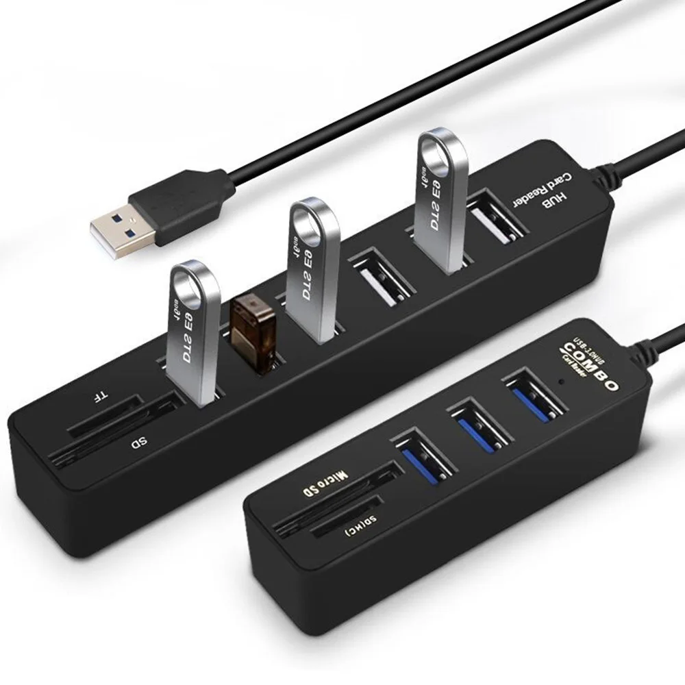 

Mini USB 2.0 Hub USB Splitter Multi 6 Port Hub With TF SD Card Reader 3 Port 2.0 Hub Adapter For PC Accessories Dropshipping