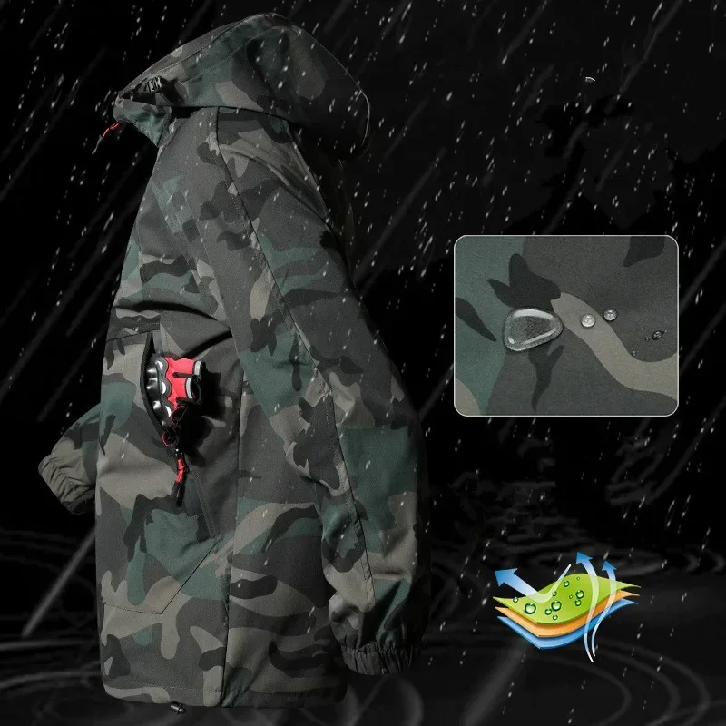 Spring and Autumn Outdoor Camouflage Waterproof Suit Field Tactical Anti-tear Training Large Pocket Wear-resistant Overalls