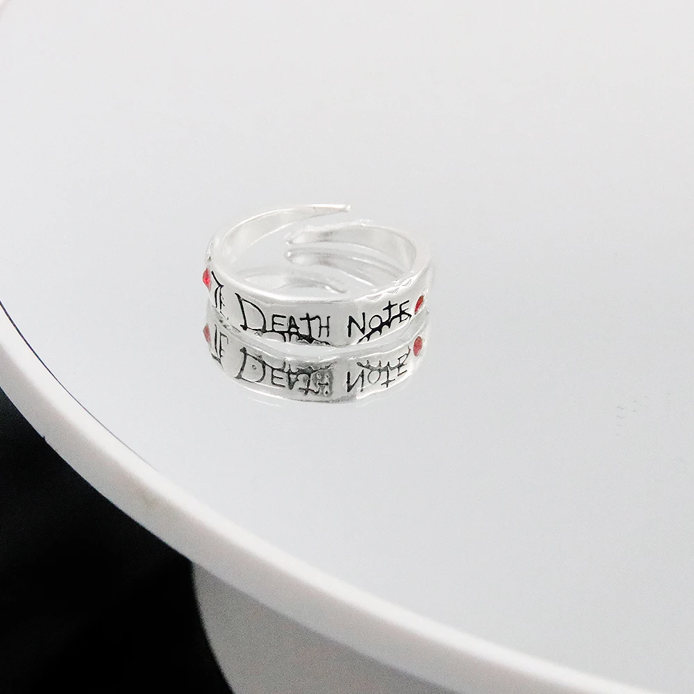 Death Note Anime Ring Yagami Light Alloy Cosplay Prop for Women Men Adjustable Ring Jewelry Gift Accessory