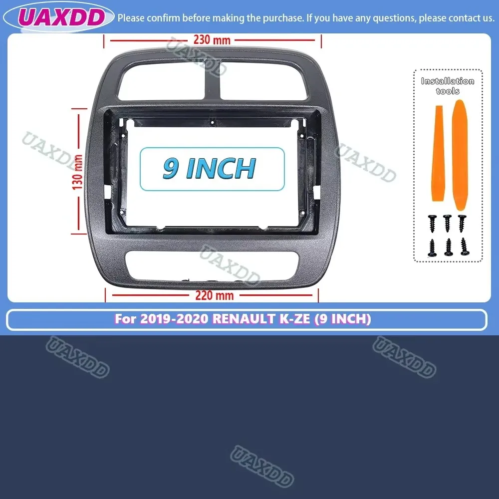 Car Radio Fascias Frame For RENAULT KWID K-ze Kze 2019-2020 9 inch Stereo Panel Wiring Harness Power Cable Canbus Box Mount Kit
