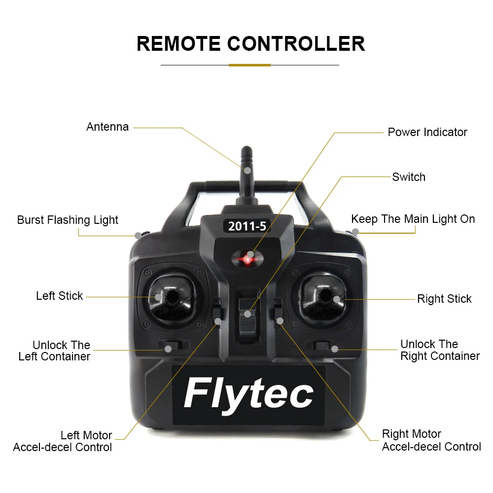 Flytec RC قارب 2011-5 صياد السمك قارب السمك 1.5 كجم 500 متر التحكم عن بعد قارب طعم سمك السفينة قارب سريع RC اللعب 5.4 km/ساعة