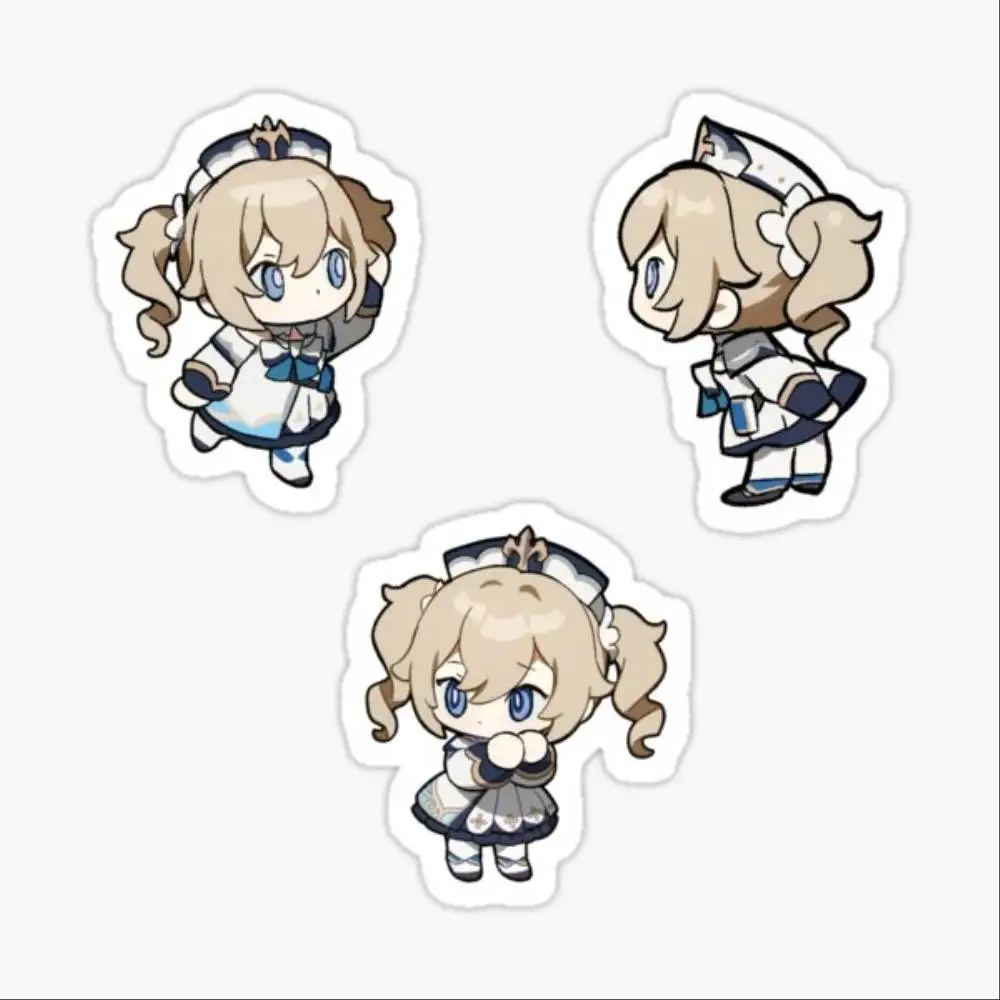 Genshin Impact Chibi Pack Sticker Helmet Flask Cup Laptop Car Vehicle Window Bumper Decal