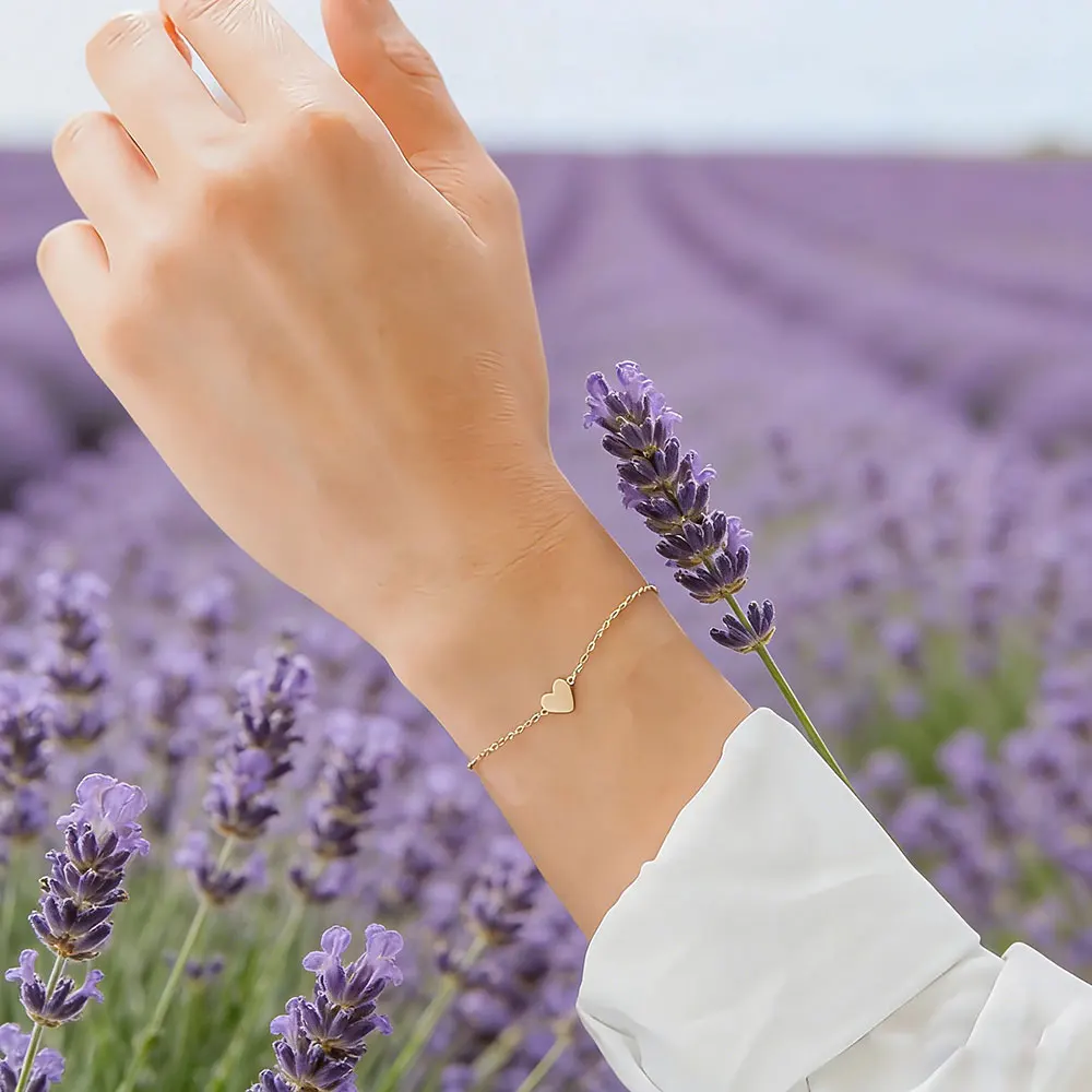 

1Pc Minimalist Heart-Shaped Bracelet, Fashion Women's Daily Wear Gift for Her