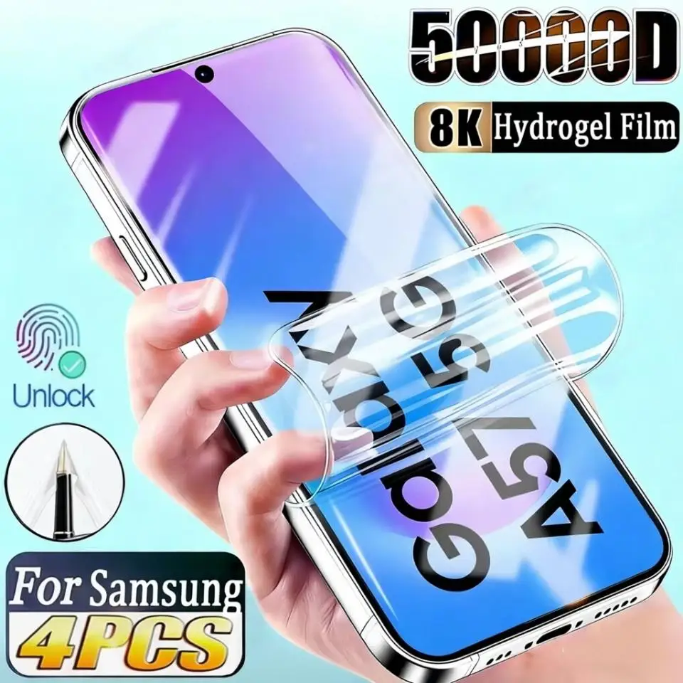 4Pcs Hydrogel Screen Protector Film For Samsung Galaxy A51 A02 A12 A42 A72 A33 A53 A04 A14 A54 A05s A15 A25 A35 A55 A17 A37 A57