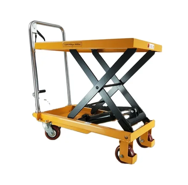 Manual Hydraulic Lift Table Mobile Shear Fork Type Small Lift Platform Car Electric Fixed Cargo Ladder Flat Lift Trolley