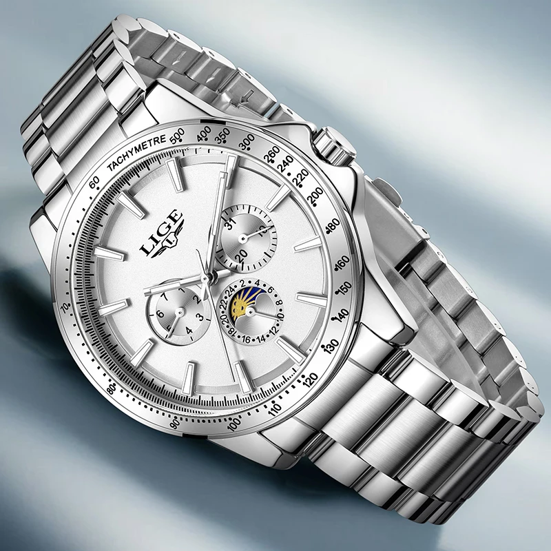 

LIGE 2026, новые роскошные часы, мужские модные деловые кварцевые наручные часы, спортивные водонепроницаемые светящиеся стальные мужские часы Reloj Hombre