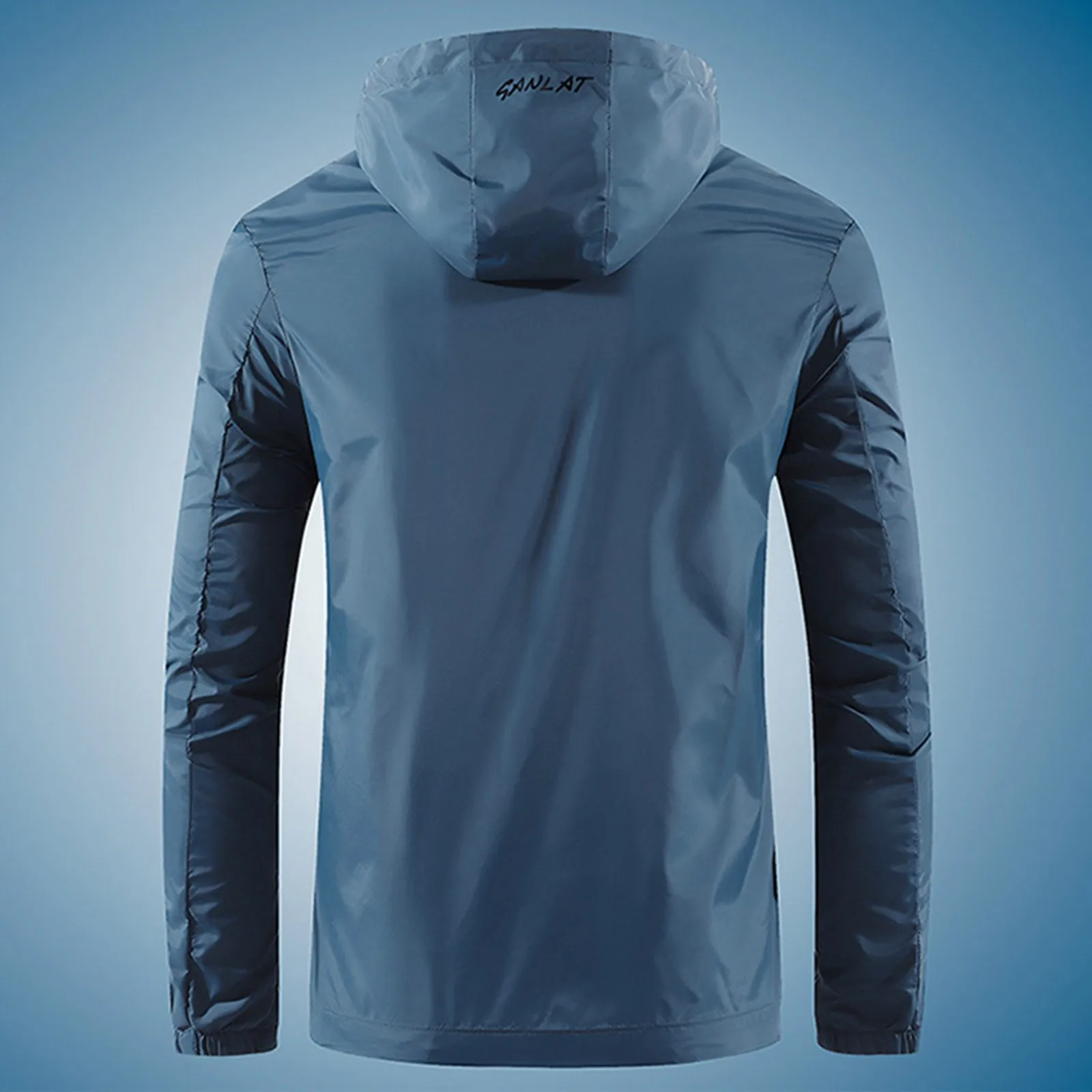 Spring and Summer Sunscreen Ice Silk Jacket Men Lightweight Long Sleeved Zipper Jackets Hooded Solid Color Weather Coats