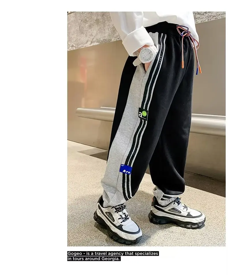 Boy Sweatpant Korean Causal Pants Style Kids Child Clothing Trousers Teen 4 5 6 7 8 9 10 11 12 13 14 15 Year Boys Clothes  Cotto