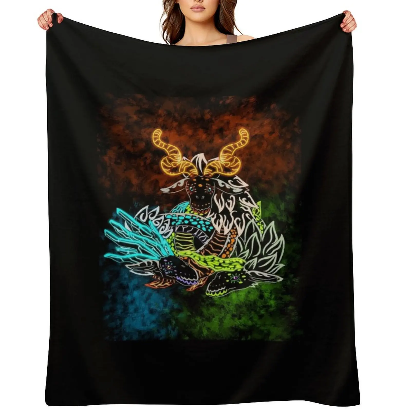 

Botw Ancient Dragon Trio Throw Blanket for babies Sofa Quilt Personalized Gift Comforter Blankets