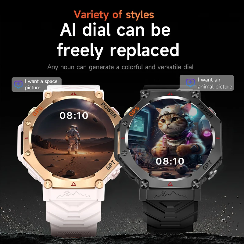 GEJIAN Nuovo orologio da uomo Smart Phone 5.3 con torcia incorporata + 100 modalità sportive Funzione di conteggio dei passi Nuovo orologio da esterno