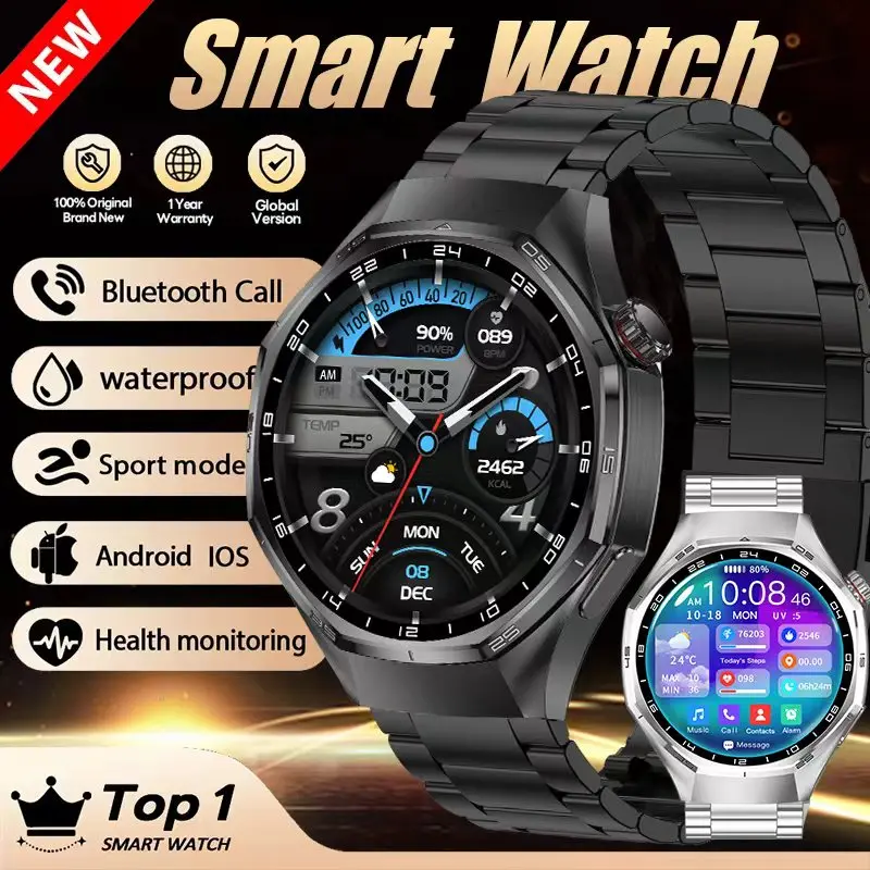 New BT Call Health Monitoring  1.50 inche 360*360 AMOLED HD Screen Watch 6 Max G T6 Smartwatch GPS track Men sports Smartwatch