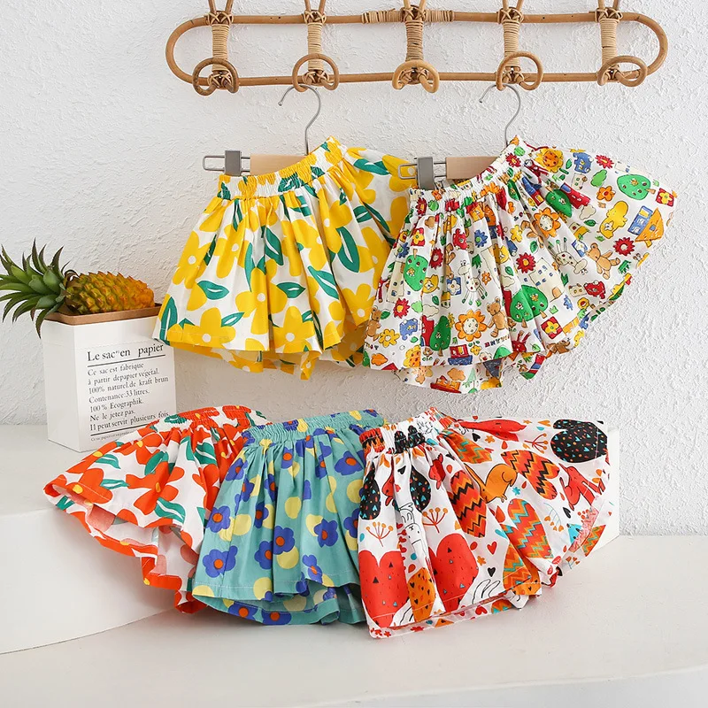 Kids Girls Skirt Shorts Summer Cotton Breathable Kids Skirt Pants Casual Baby Bloomers Children Short Pants Baby Stuff