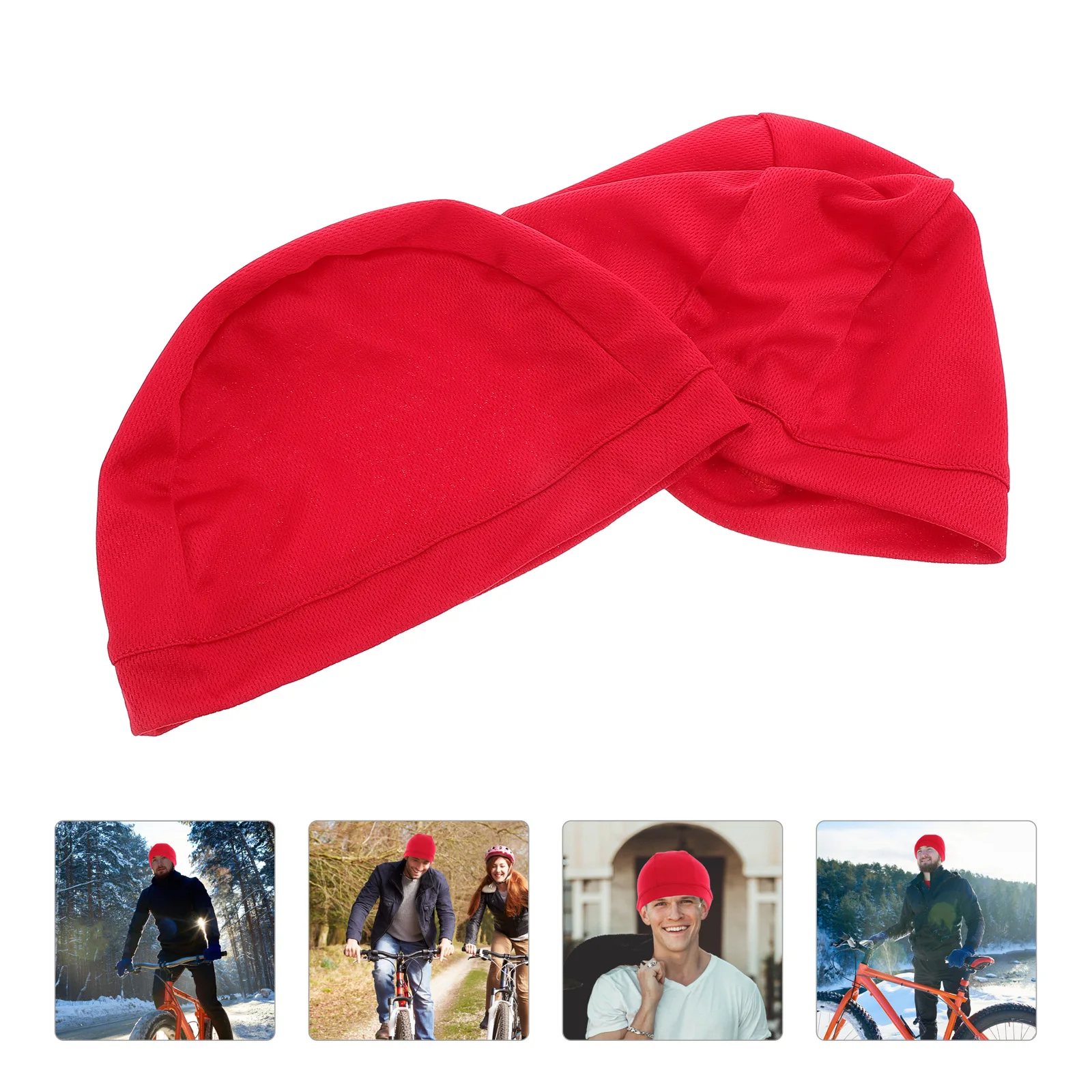

2Pcs Sports Hat Breathable Quick-Dry Liner Cycling Outdoor Riding Sweat-Wicking Beanie Cycling Cap Beanies Hats Women
