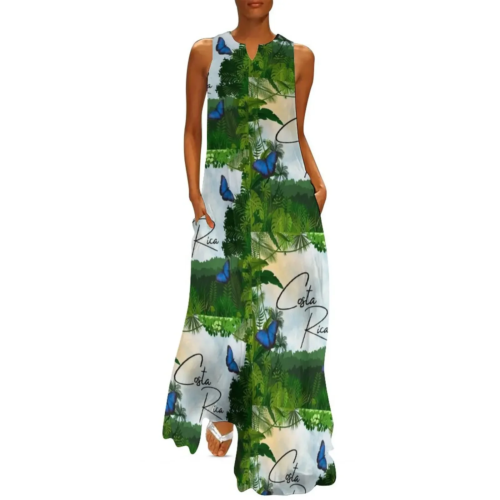 

Costa Rica Morpho Butterflies Long Dress long dress women summer women"s evening dresses