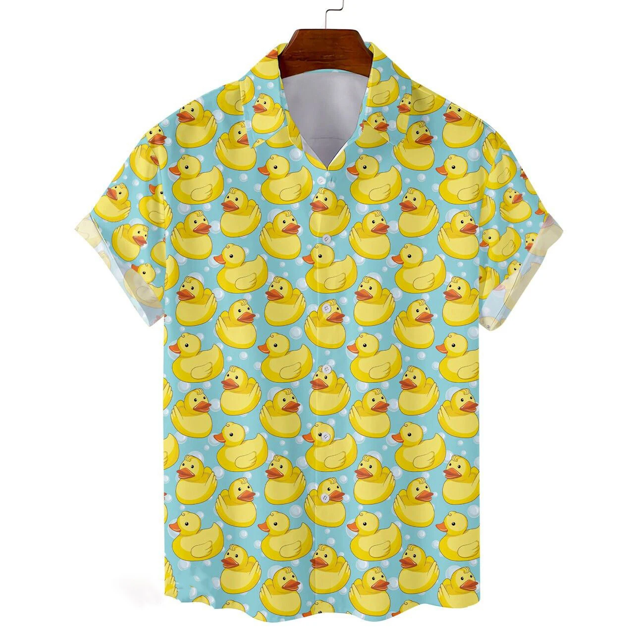 Summer Men\'s Shirts For Men Cute Little Bear 3d Print Tops Casual Men\'s Clothing Yellow Duck Casual Short Sleeved Unisex Shirt