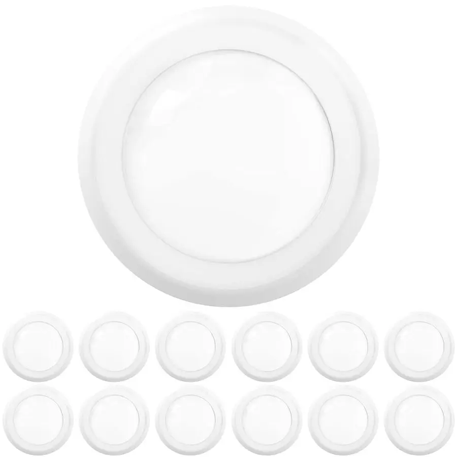

Набор из 12 светодиодных дисковых светильников 5-6 дюймов, потолочные дисковые светильники, встраиваемые светодиодные светильники, 1050 лм, 3000K теплый белый свет, с регулировкой яркости