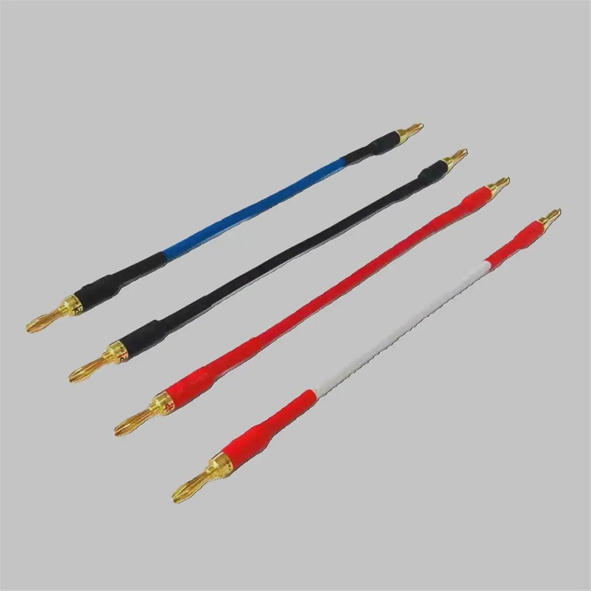 4PCS for Style Audiophile Speaker Jumper Cables with 4N Copper & Silver-Plated Conductors