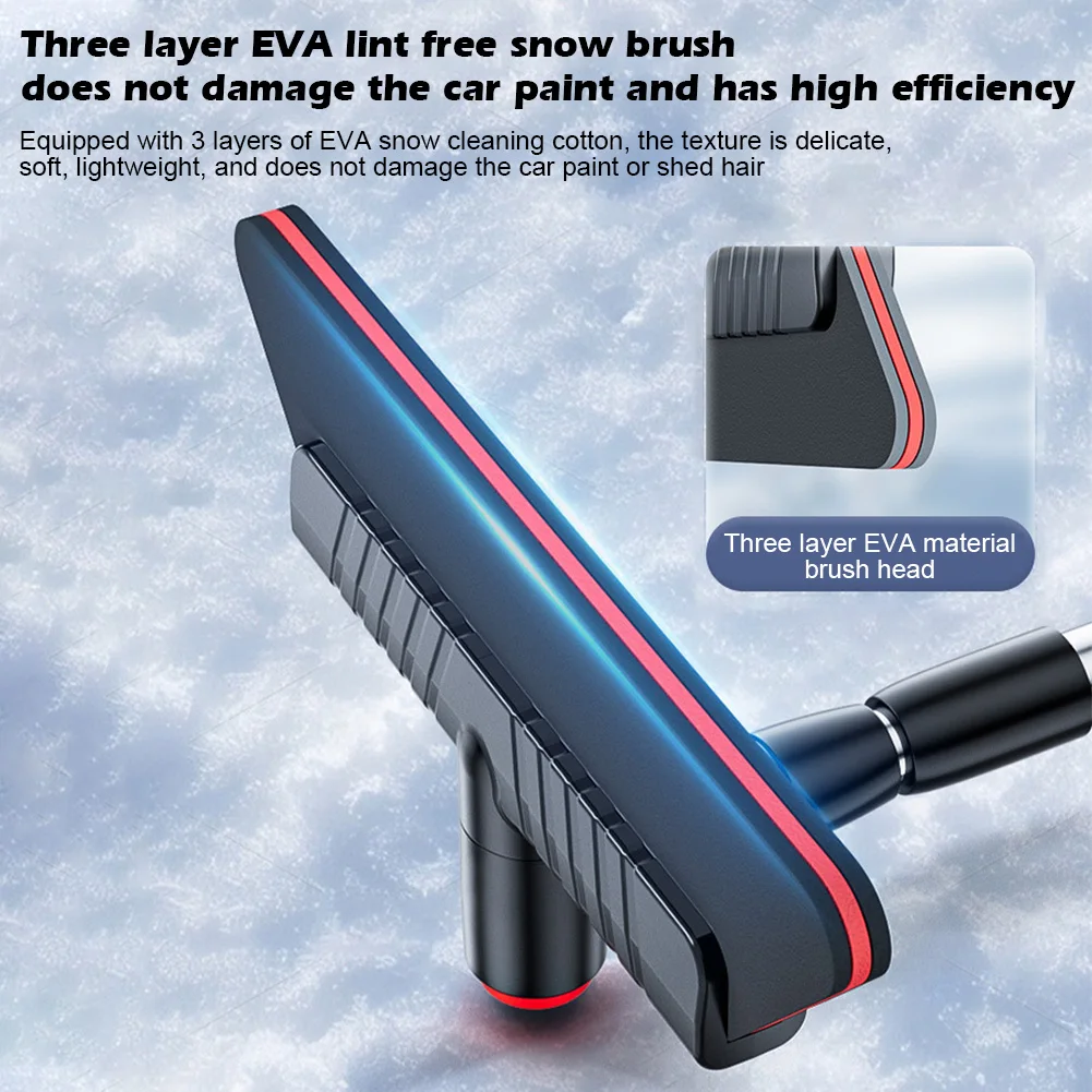 21-29 Inch Car Snow Brush With Ice Scrapers Detachable Snow Remover For Car Windshield And Door, Detachable Ice Shovel Tool