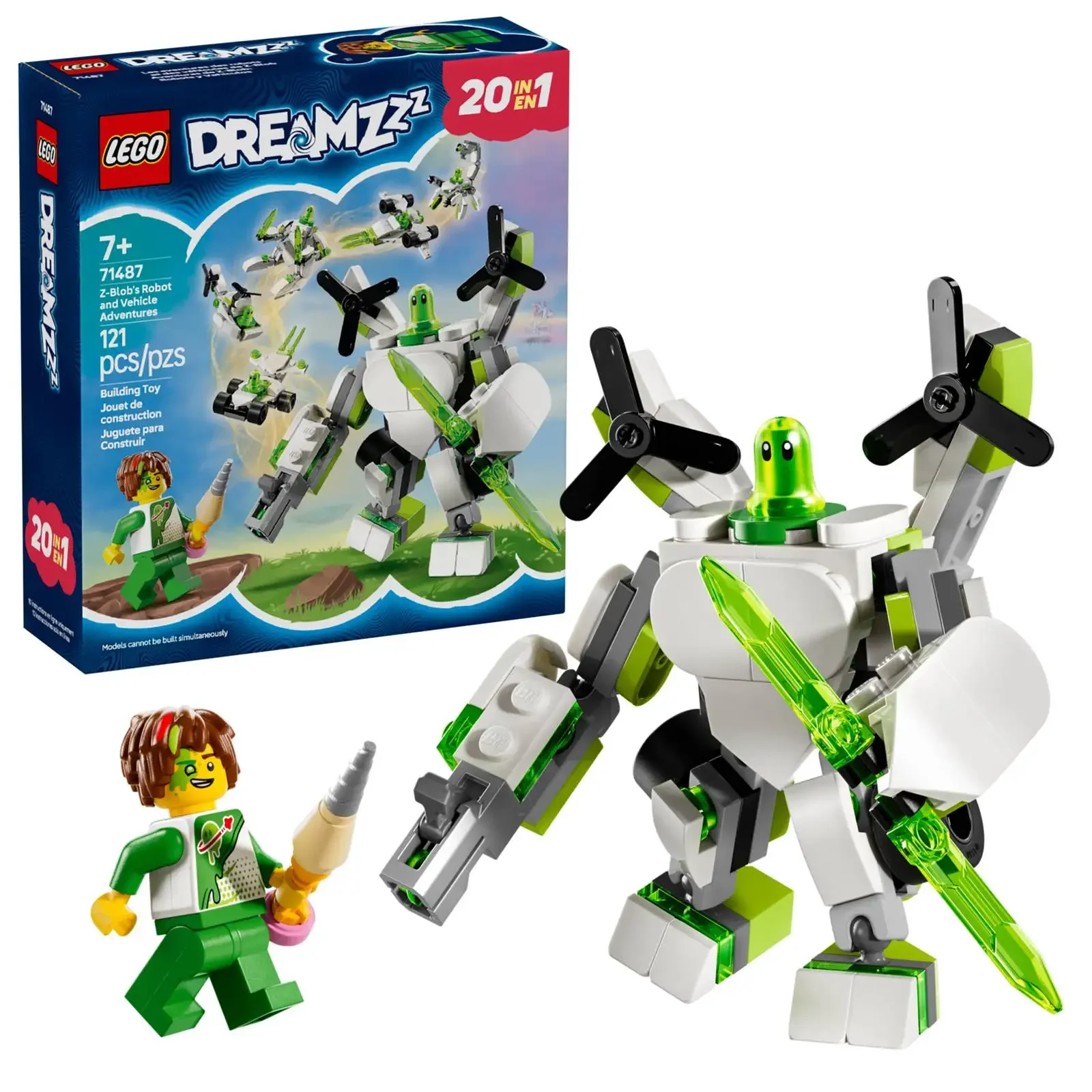 

LEGO ® DREAMZzz ™ Набор для сборки робота и транспортных средств Z-Blob (71487) для мальчиков и девочек в возрасте от 7 лет и 1211 предметов