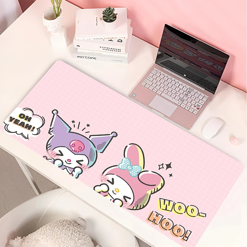 

Laptop Desk Mat Kuromi Kawaii Anime Table Mat Pink Cartoon Mousepad Keyboard Office Rubber Pc Mouse Pad for Girl's Birthday Gift