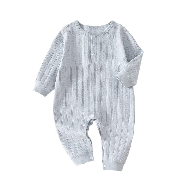 

Unisex Baby Pure Cotton Romper for Spring & Autumn Infant Long Sleeve Solid Color Bodysuit Boys & Girls Cute Jumpsuit for 3-18M