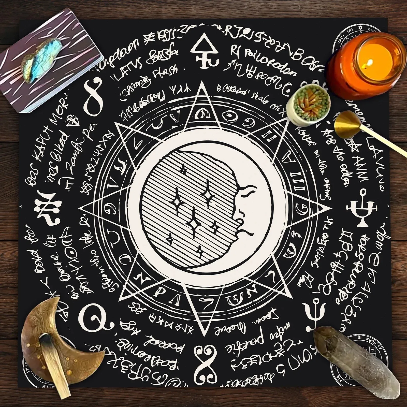 VIKAMA Solar System Tarot Altar Cloth Floral Witchcraft Divination Mat for Tarot Reading Spiritual Celestial Home Decor
