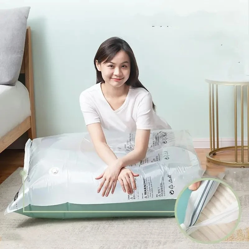 1PC Vacuum Compression Storage Bags, No Pump Needed, Extra Large for Clothes Blankets Bedding, Space-Saving Home Organization - view 6